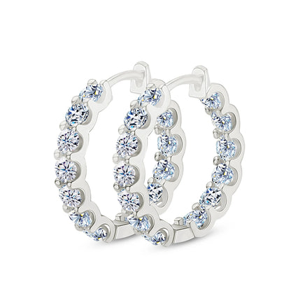 Trendy Full Moissanite Earrings hoops D VVS1 Luxury Certified Jewerlry For Women Famous Branded Sparking Diamond Accessories Hot