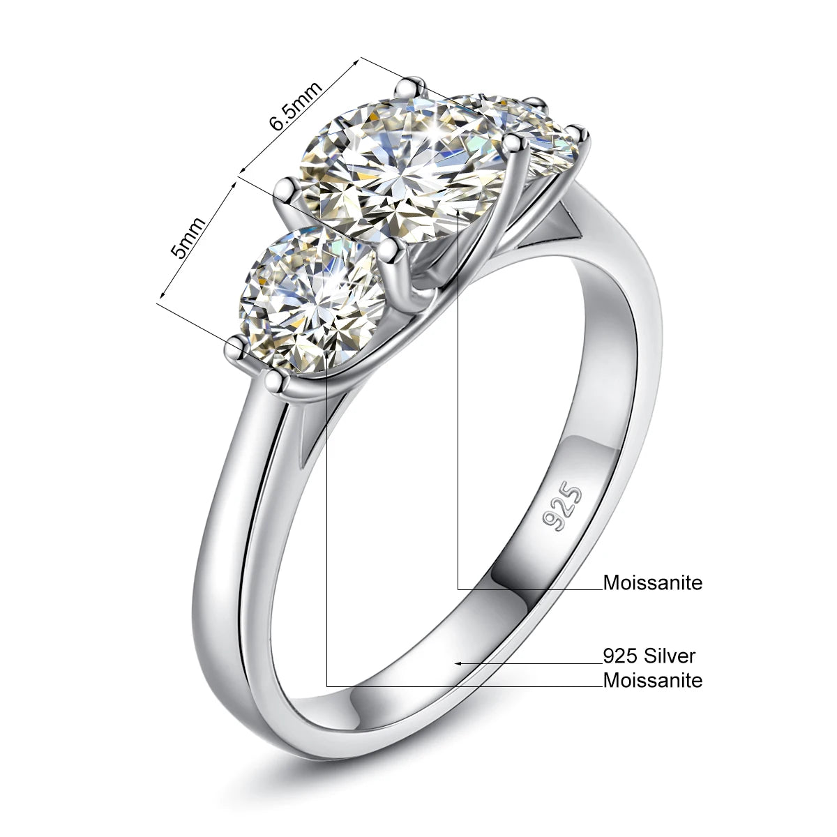 Total 2CT VVS1 Moissanite Ring AU750 Real 18K Gold Rings for Women Wedding Anniversary Classic Engagement Gift High Jewelry