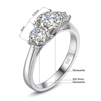 Total 2CT VVS1 Moissanite Ring AU750 Real 18K Gold Rings for Women Wedding Anniversary Classic Engagement Gift High Jewelry