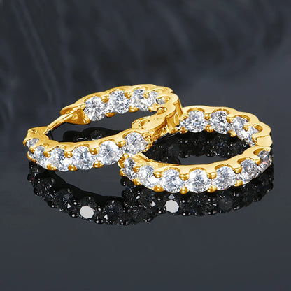 Trendy Full Moissanite Earrings hoops D VVS1 Luxury Certified Jewerlry For Women Famous Branded Sparking Diamond Accessories Hot