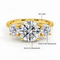 3 Stone D Color Moissanite Diamond Ring 14K Gold Engagement Wedding Au585 Hollow Elegant Finger Rings for Women Fine Jewelry