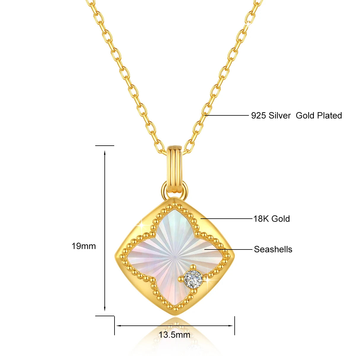 Trendy hollow| Gold Four Leaf Clove | Pendant Necklace| Women