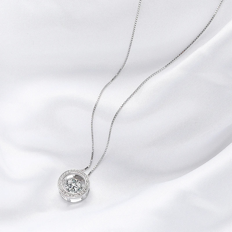 Smyoue |2ct Platinum  Pendant Necklace  |Chain | Vintage