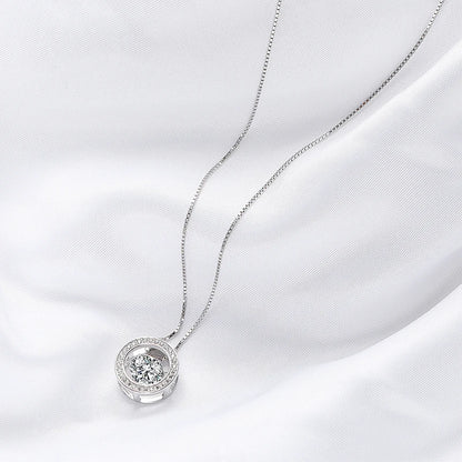 Smyoue |2ct Platinum  Pendant Necklace  |Chain | Vintage