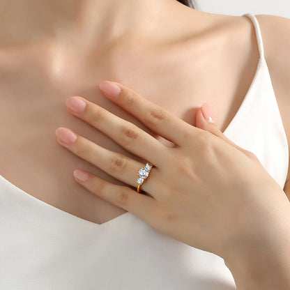 Total 2CT VVS1 Moissanite Ring AU750 Real 18K Gold Rings for Women Wedding Anniversary Classic Engagement Gift High Jewelry