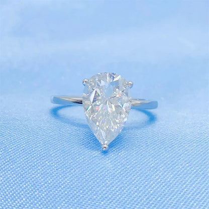Pear Shaped Moissanite Solitaire Engagement Rings for Women 1-4CT D Color Diamond S925 Sterling Silver Wedding Band Fine Jewelry