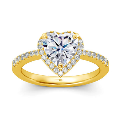 Moissanite Hart Ring  | Yellow Gold