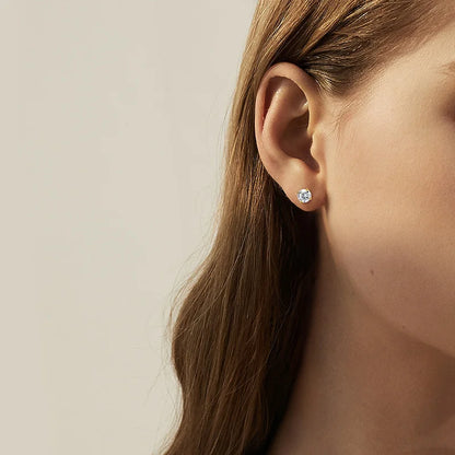 18k Gold Imitation Diamond Ear Studs for Women Gift