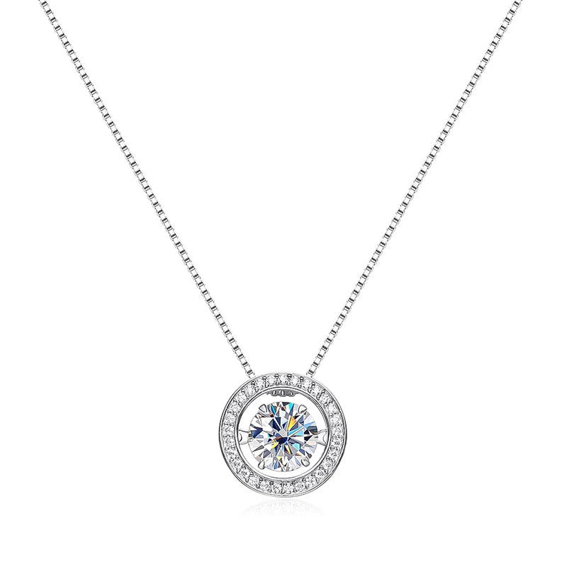 Smyoue |2ct Platinum  Pendant Necklace  |Chain | Vintage