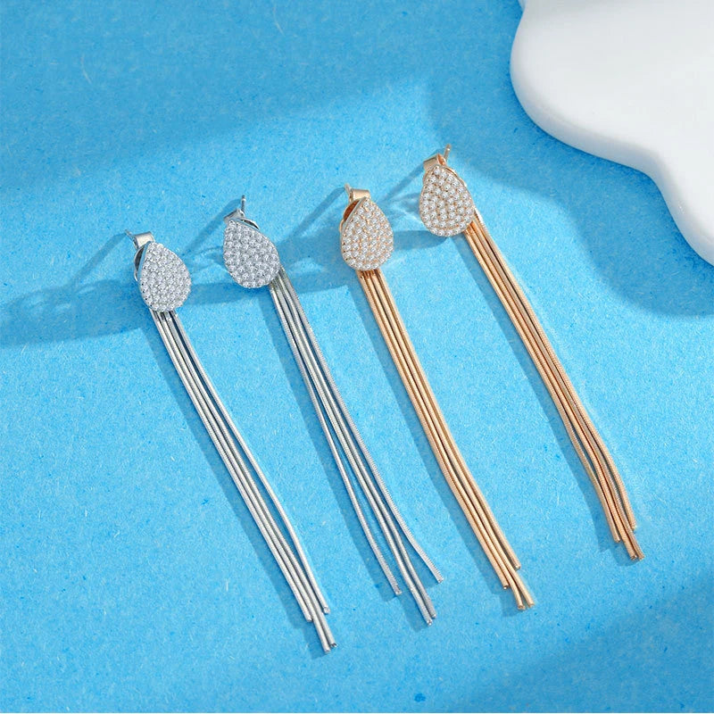 Smyoue Full Moissanite Tassel Drop Earrings for Women Water Drops 100% 925 Sterling Silver Lab Diamond Party Jewelry Wholesale