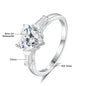2 Carat Heart Moissanite Ring Woman 3 Stone Engagement Wedding Gift 925 Sterling Silver Plated White Gold Fine Jewelry