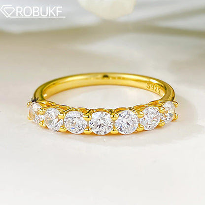 3mm D Color Moissanite Ring For Women Men Sparkling Diamond 925 Sterling Silver Plated 18K Gold Wedding Eternity Band with GRA