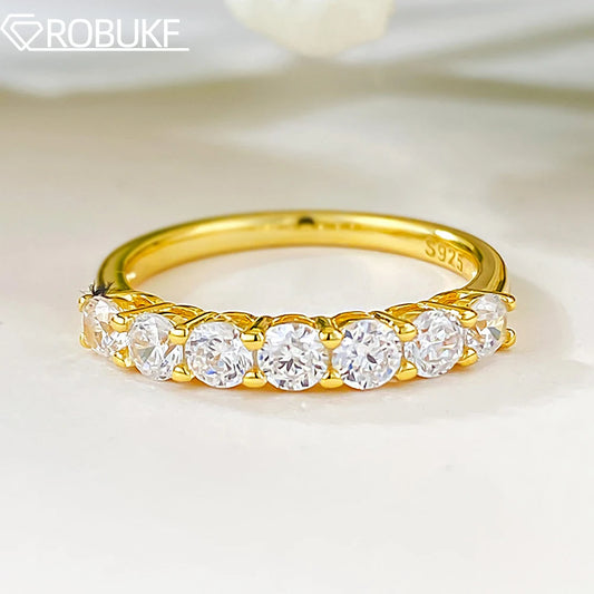 3mm D Color Moissanite Ring For Women Men Sparkling Diamond 925 Sterling Silver Plated 18K Gold Wedding Eternity Band with GRA