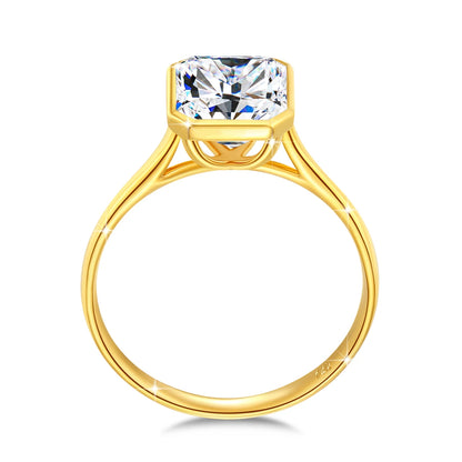 Radiant Cut 14K Gold Moissanite Ring 3CT D VVS1 for Women 100% Genuine Au585 Engagement Wedding Christmas Gifts Classsic