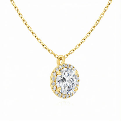 Sparkling Halo Diamond 14K Gold  Pendant