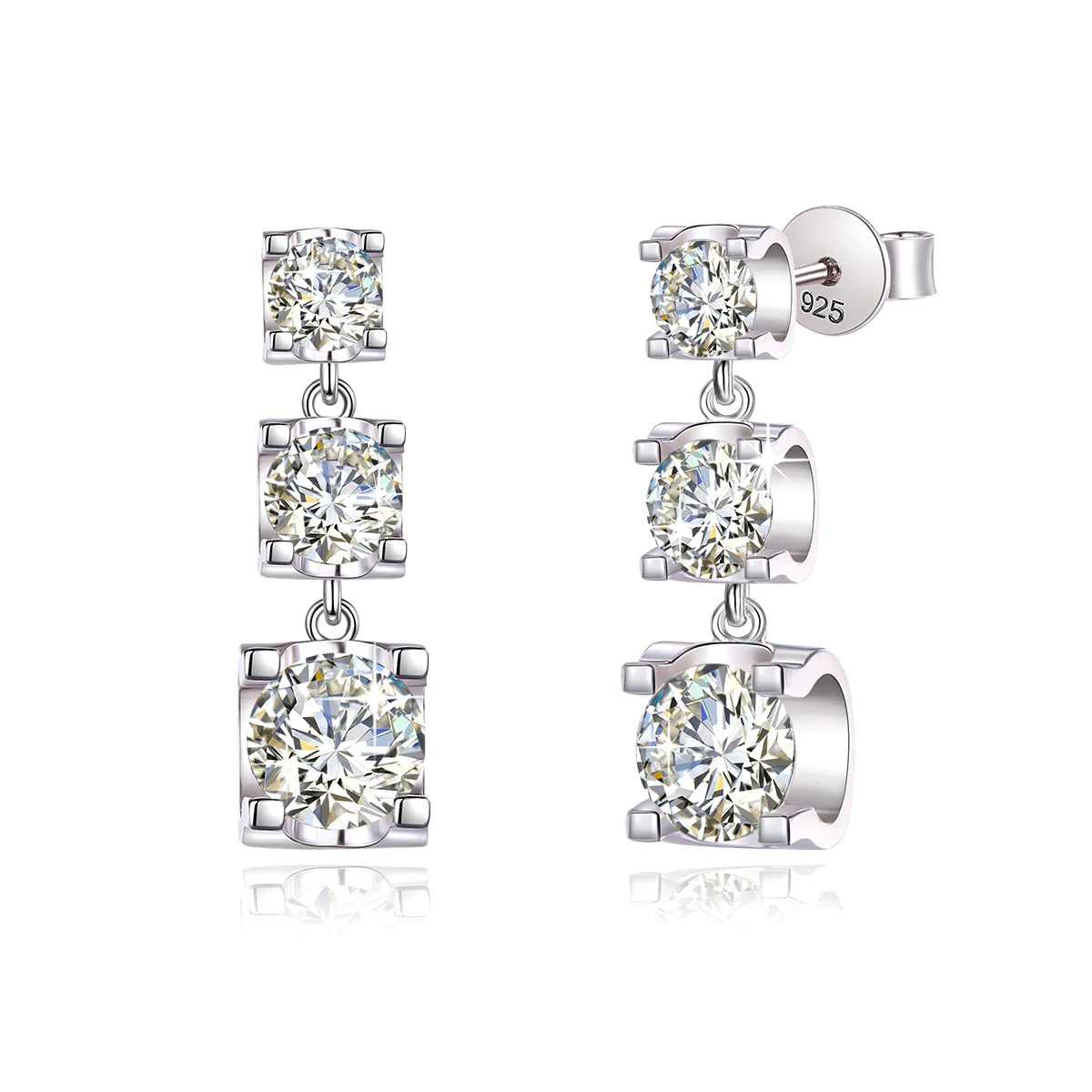 Moissanite Drop Earrings Gold