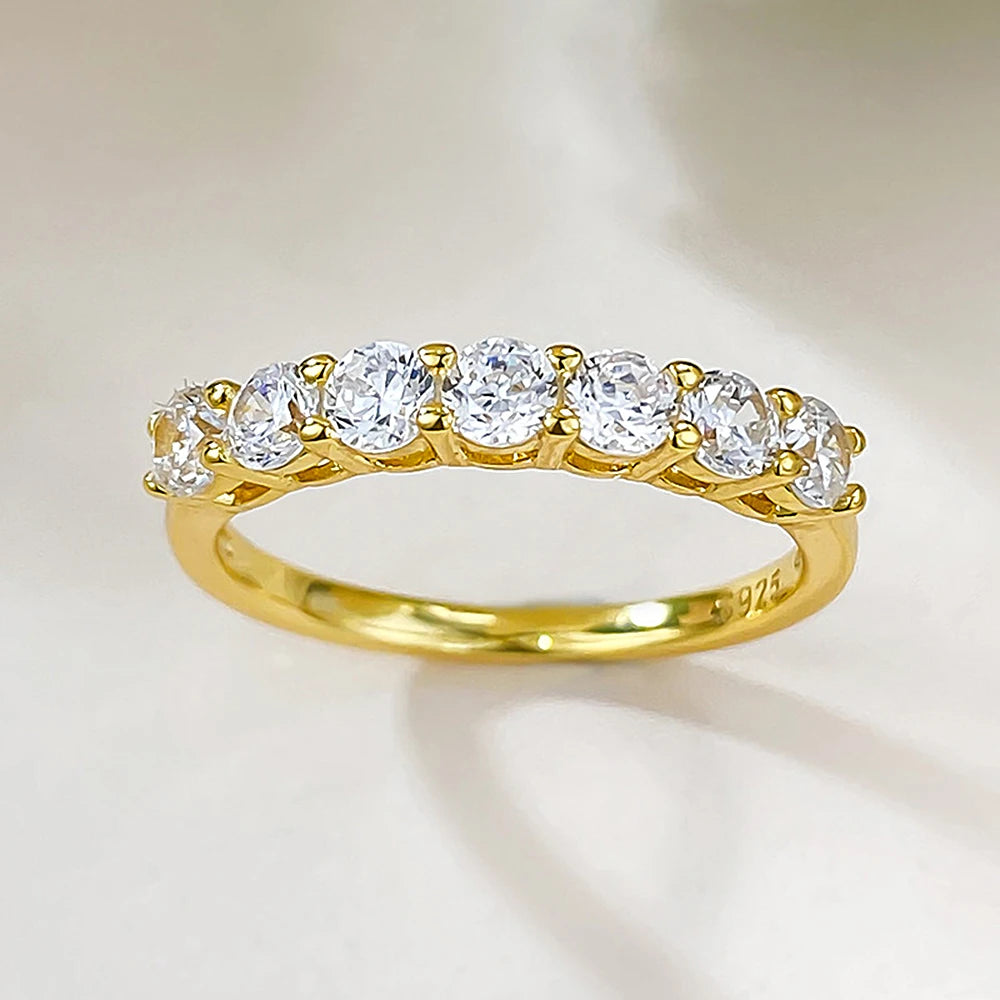 3mm D Color Moissanite Ring For Women Men Sparkling Diamond 925 Sterling Silver Plated 18K Gold Wedding Eternity Band with GRA