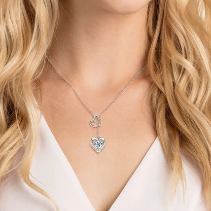 1CT 6.5MM Heart Cut Moissanite Certified Necklace for Women 14k Gold Plated S925 Sterling Silver Pendant Chain Jewelry Gift