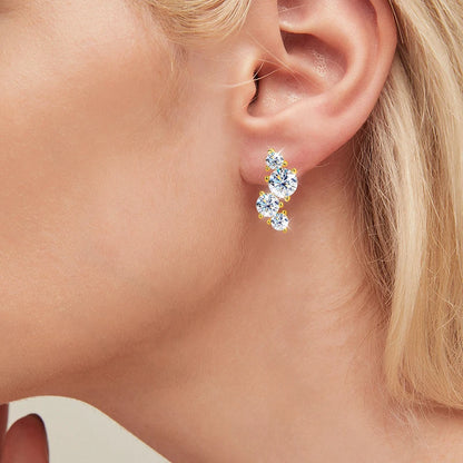 Smyoue Sparkling GRA Certified Moissanite Stud Earrings Bride Wedding Jewelry Women's Earring S925 Sterling Silver Plated 18k