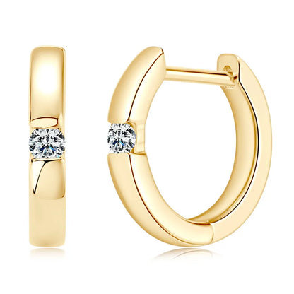 Smyoue 2.5mm 100% Real Moissanite Hoop Earrings for Women 2 Colors Trend Ear Jewelry Original S925 Sterling Silver D VVS1 GRA