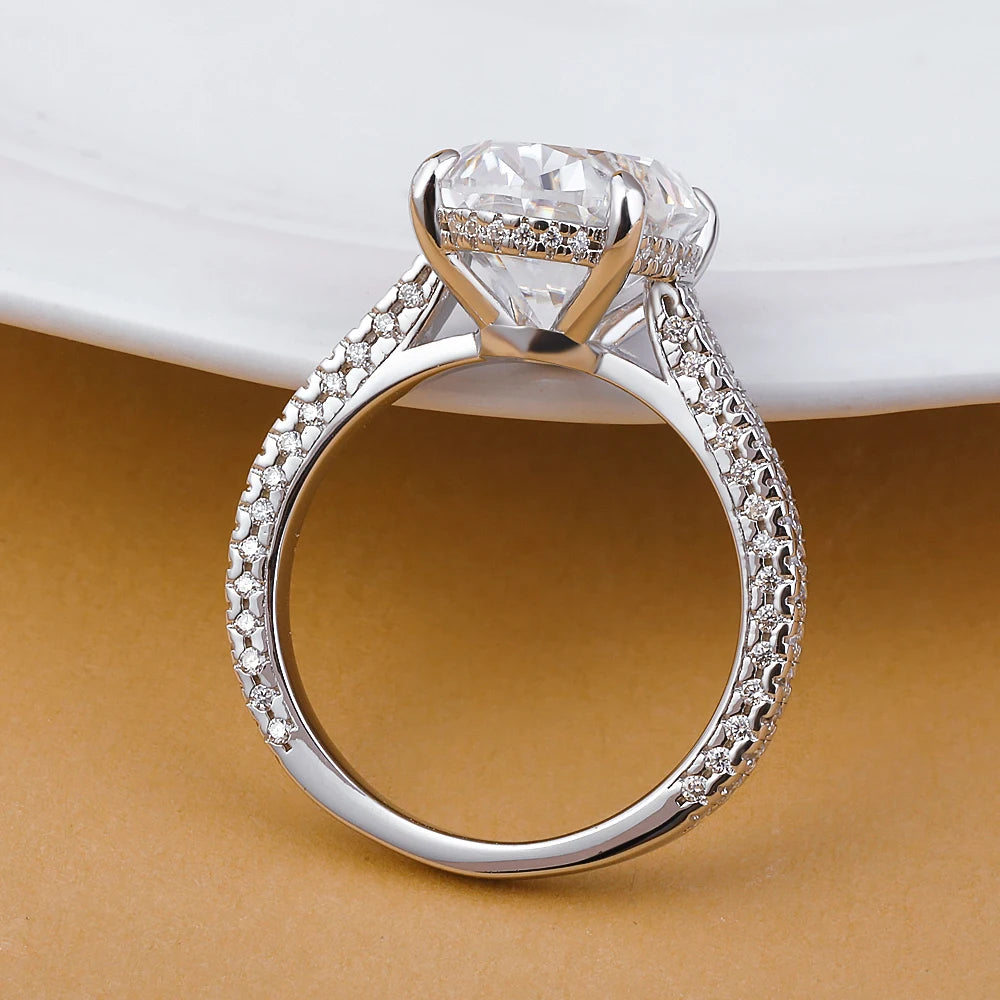 White Gold  Big Gemstone |Wedding Band