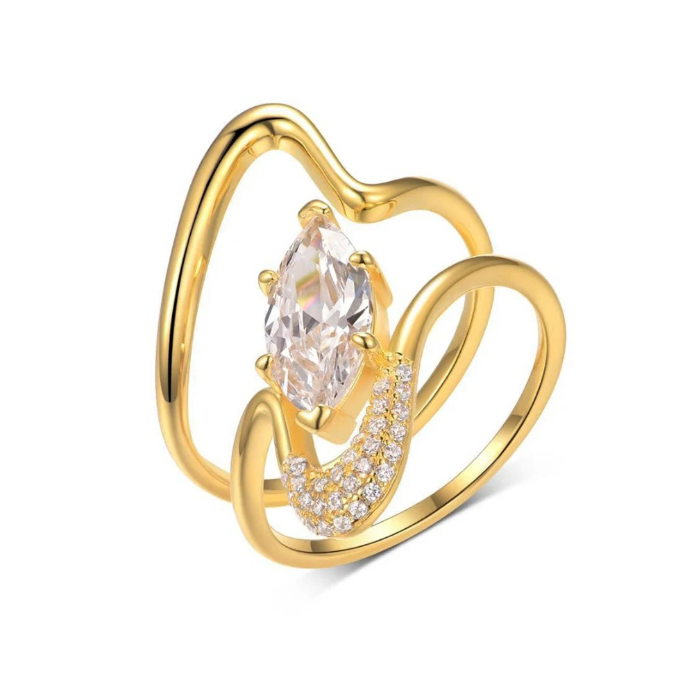 GRA Certified 2CT Marquise Cut Moissanite Stackable Engagement Ring for Women 925 Sterling Silver Bridal Ring Set Wedding Band