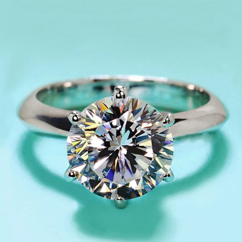 10CT 14mm Moissanite Engagement Ring With GRA Certified Classic Lab Diamond Promise Band 925 Sterling Silver Jewelry for Women