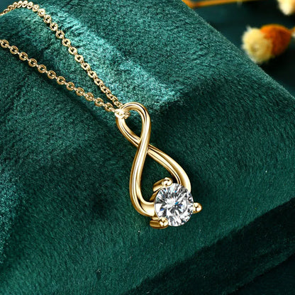 Infinity  Single Stone 6.5MM  Necklace Pendant  | Women