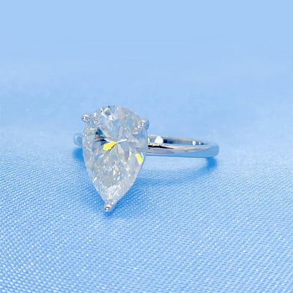 Pear Shaped Moissanite Solitaire Engagement Rings for Women 1-4CT D Color Diamond S925 Sterling Silver Wedding Band Fine Jewelry
