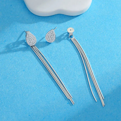Smyoue Full Moissanite Tassel Drop Earrings for Women Water Drops 100% 925 Sterling Silver Lab Diamond Party Jewelry Wholesale