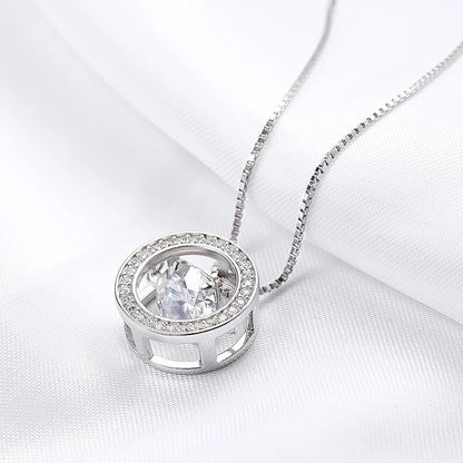 Smyoue |2ct Platinum  Pendant Necklace  |Chain | Vintage
