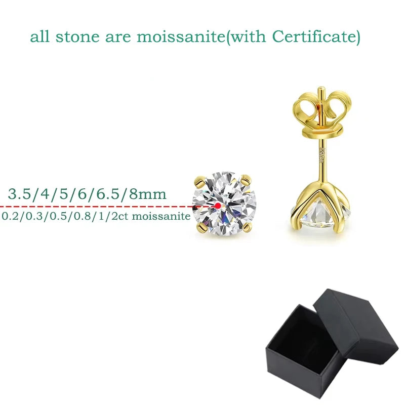 18k Gold Imitation Diamond Ear Studs for Women Gift