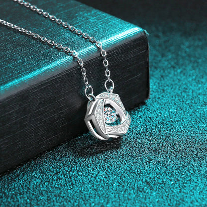 Smyoue S925 Solid Silver 0.3CT Moissanite Pendant for Women Sparkling Beating Heart Girl's Necklace Simulated Diamond Wholesale