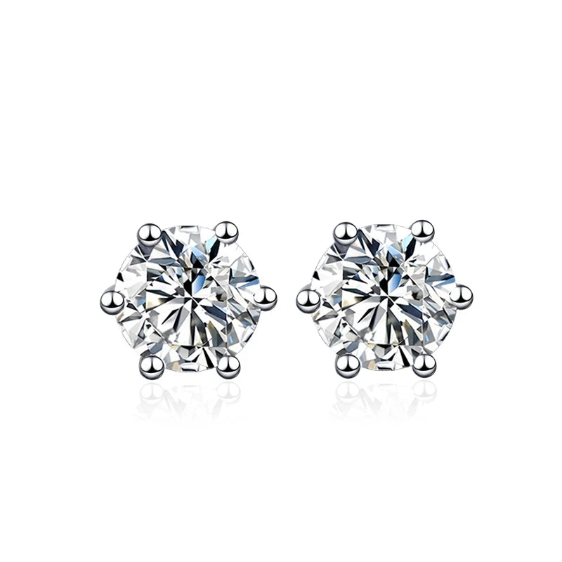 Moissanite Stud Earrings  | Gold | White Gold