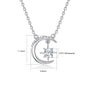 Szjinao Moon Pendant Necklaces 0.5ct D Color Moissanite 925 Sterling Silver For Woman White Gold Plated Banquet Trend Jewelry
