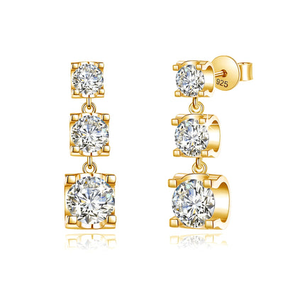 Moissanite Drop Earrings Gold