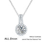 NeeTim 1ct 2ct 5ct Moissanite Necklace for Women Sterling Silver 925 with White Gold Plated Lab Diamond Sparkling Pendant