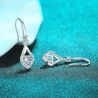 Smyoue Each 0.5CT D Color Genuine Moissanite Drop Earrings for Women Water Drop Luxury Wedding Jewelry 925 Sterling Silver GRA