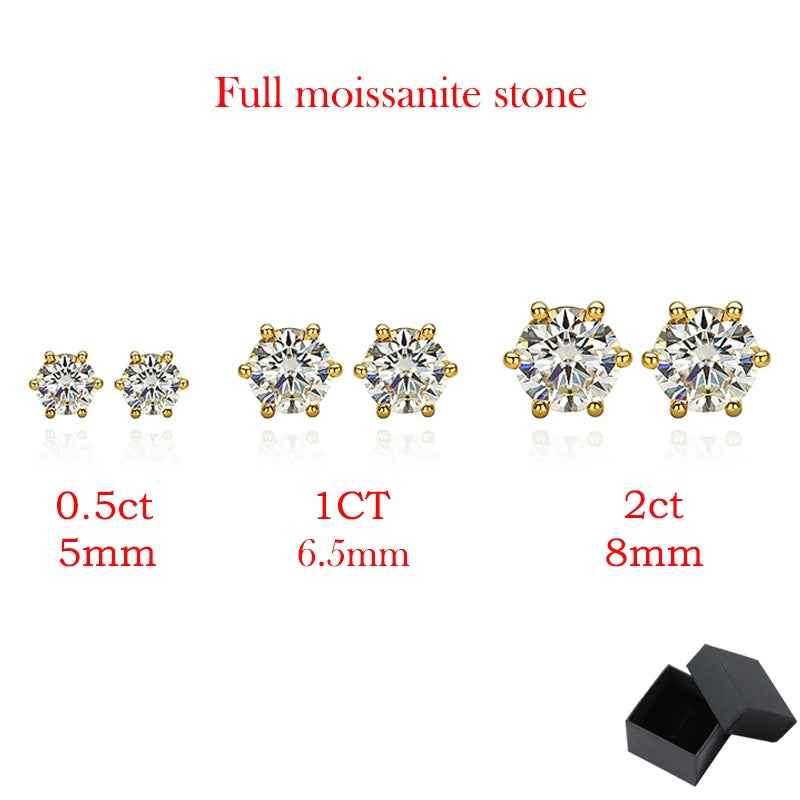 Lab Diamond Gold Stud Earrings