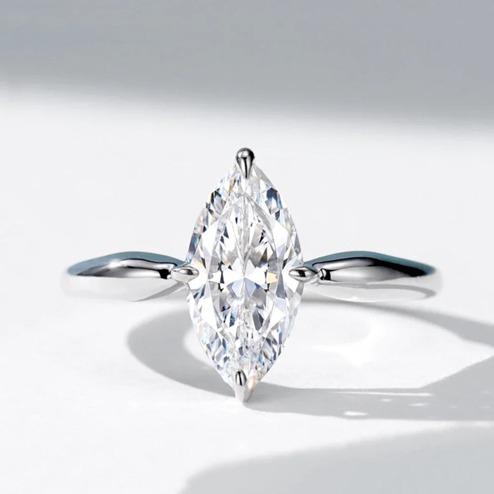 1-3CT Marquise Cut Moissanite Diamond Engagement Ring For Women S925 Sterling Silver Wedding Band Jewelry Gifts With Certificate