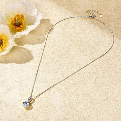 IOGOU 925 Sterling Silver Infinity Pendant Necklace 1CT 2CT 3CT Round Moissanite Necklace for Women Original Fine Jewelry Gift