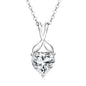 IOGOU 925 Sterling Silver Pendant Necklace for Women Jewelry Certified 8x8mm D 2CT Heart Cut Moissanite Eternal Promise Necklace