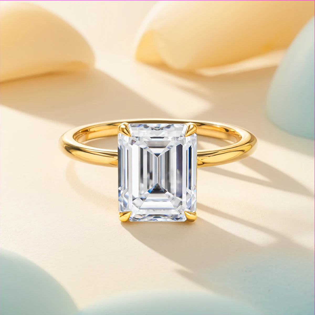 Emerald Cut | 3.0CT4K Yellow Gold Diamond Ring