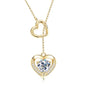 1CT 6.5MM Heart Cut Moissanite Certified Necklace for Women 14k Gold Plated S925 Sterling Silver Pendant Chain Jewelry Gift