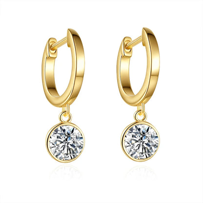 NeeTim 0.5ct Moissanite Earring for Women Wedding Luxury Jewelry Earrings 925 Sterling Silver With Gold Plated Ladies' Earrings