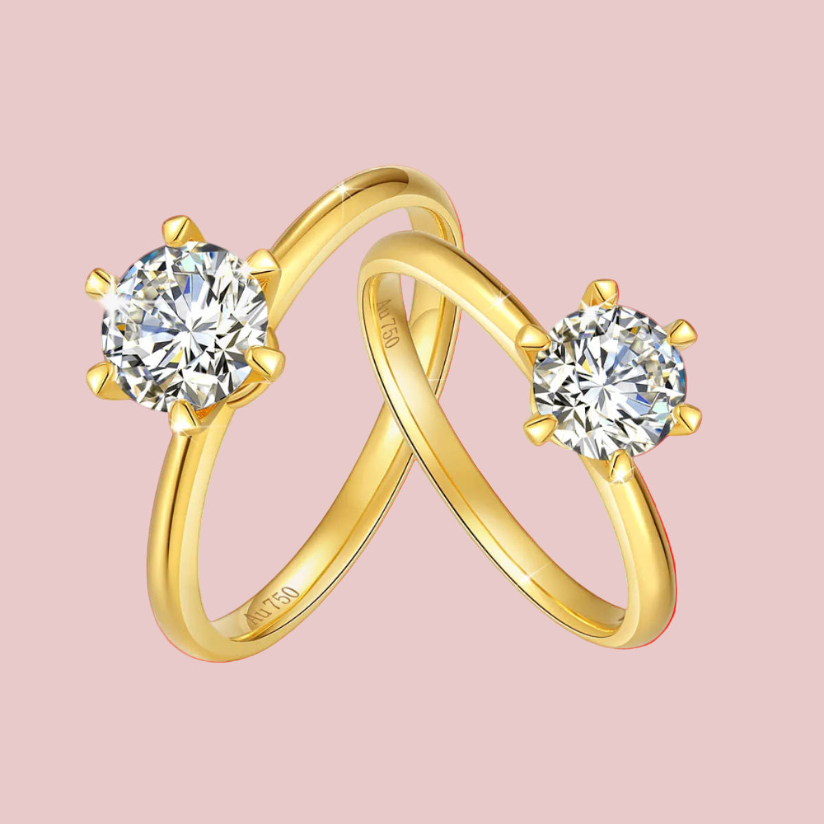 Hollow 6 Claw |14K 18K Gold | 1 ct. Lab-grown diamond Ring |  Women