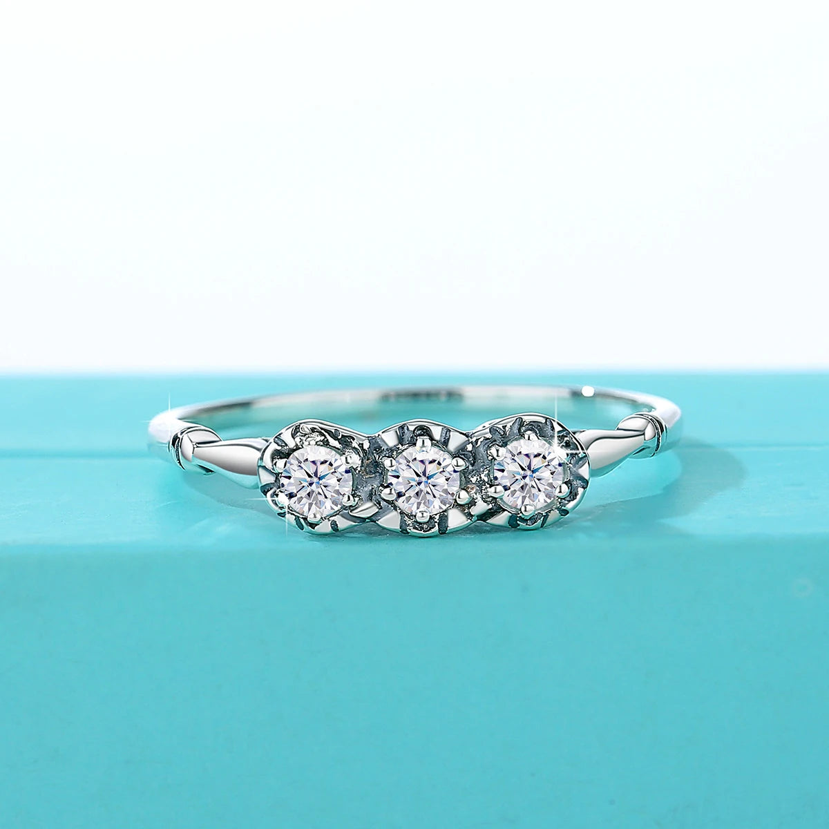 3 Stone Rings For Woman 3mm D Color Moissanite With Certificate 100% 925 Sterling Silver Luxury Designer Engagament Jewelry Sale