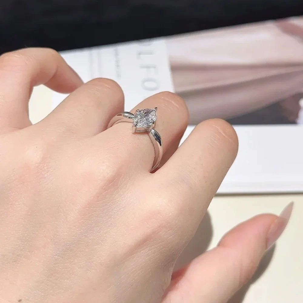 1-3CT Marquise Cut Moissanite Diamond Engagement Ring For Women S925 Sterling Silver Wedding Band Jewelry Gifts With Certificate