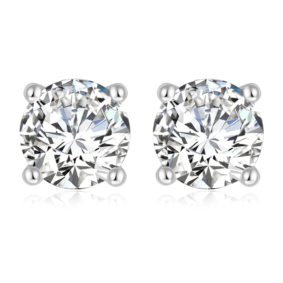 Round Moissanite Gold Stud earring