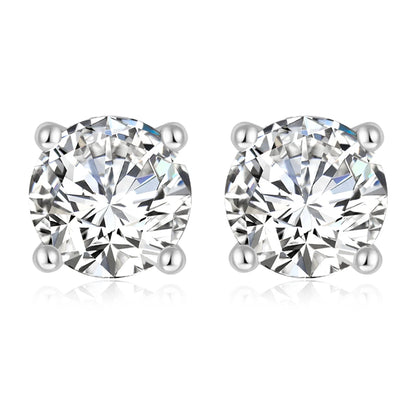 Round Moissanite Gold Stud earring